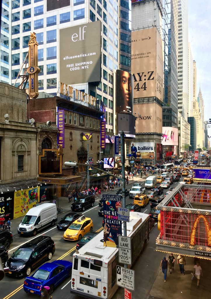 New York City Manhattan Time Square billboards traffic travel