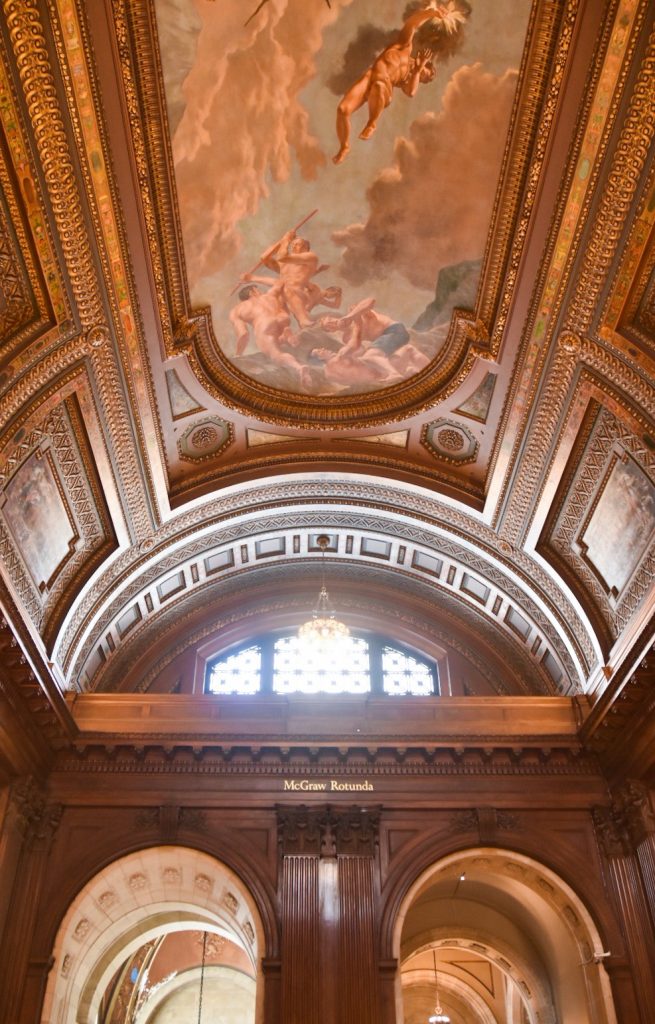 New York City Public Library ceiling mural travel