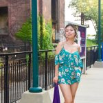 Yonkers train station platform New York City travel Forever 21 floral romper Crocs Isabella T-strap