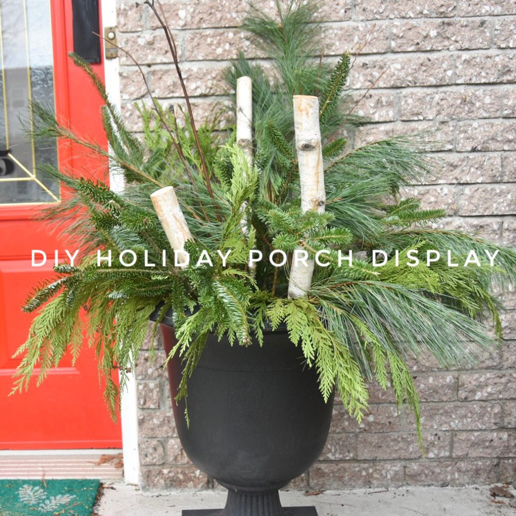 DIY Christmas Holiday planter display