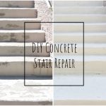 DIY concrete stair step repair before and after photo