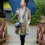 Crocs Freesail Shorty rain boots Zara floral dress Forever 21 knit sweater polka dot umbrella spring fashion 1