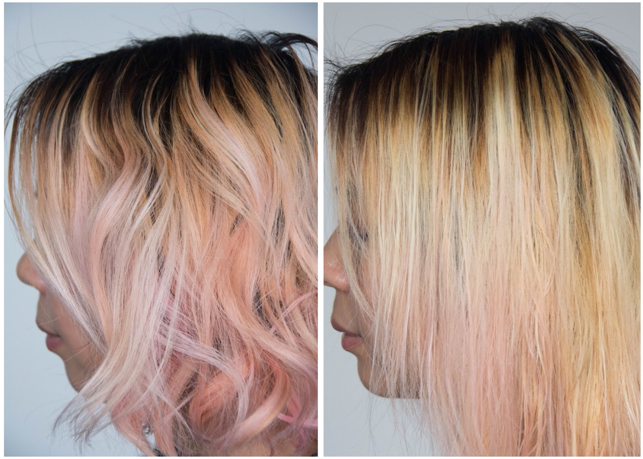 before and after L'Oreal Feria Absolute Platinum Advanced Lightening System DIY bleach hair at home dye hair pink Montreal lifestyle beauty fashion blog blogger 1