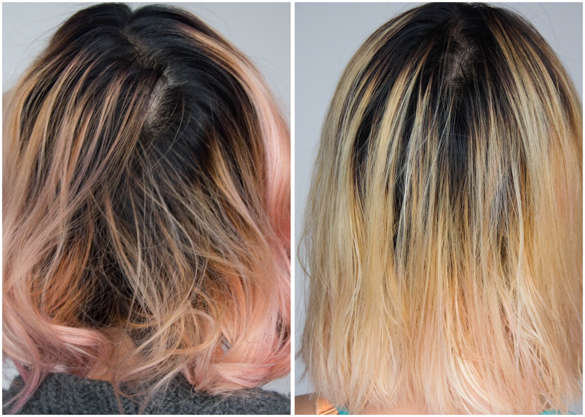 before and after L'Oreal Feria Absolute Platinum Advanced Lightening System DIY bleach hair at home dye hair pink Montreal lifestyle beauty fashion blog blogger 3