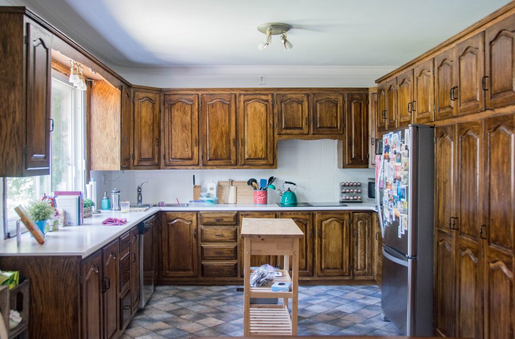 Diy Staining Oak Cabinets Eclectic Spark