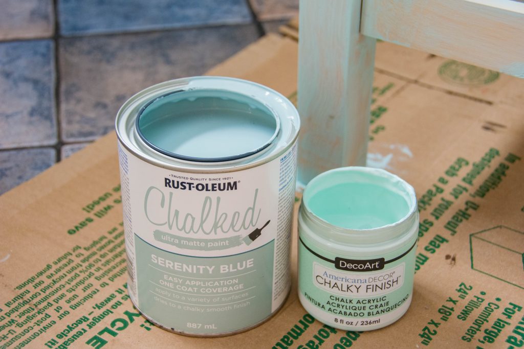 Americana Decor Chalky Finish paint Refreshing Rust-Oleum Chalked Paint Serenity Blue IKEA Forhoja kitchen island refinish remodel Montreal lifestyle DIY blog