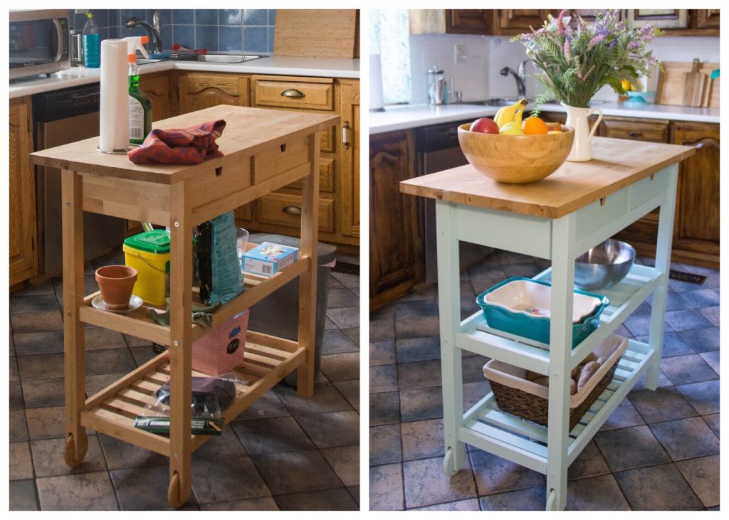 Refinishing An Ikea Kitchen Island Eclectic Spark