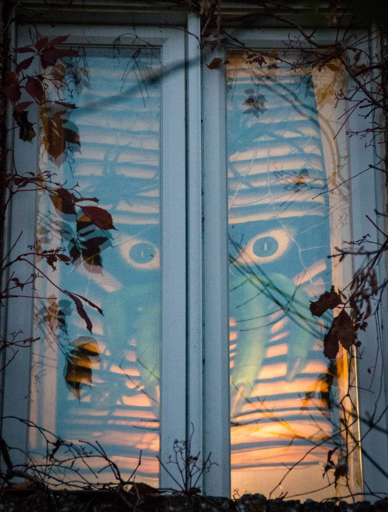 monster peeking outside outdoor Halloween decor Montreal lifestyle blog