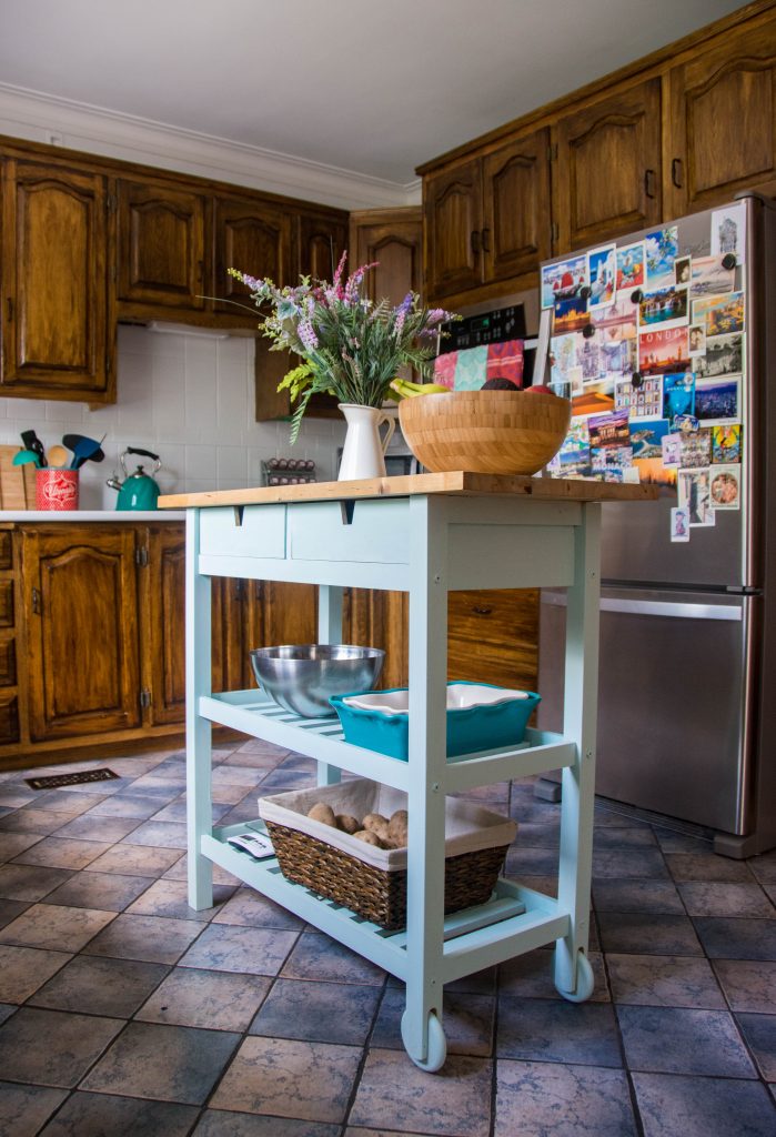 Ikea Forhoja kitchen island cart refinish Montreal DIY lifestyle blog budget kitchen remodel