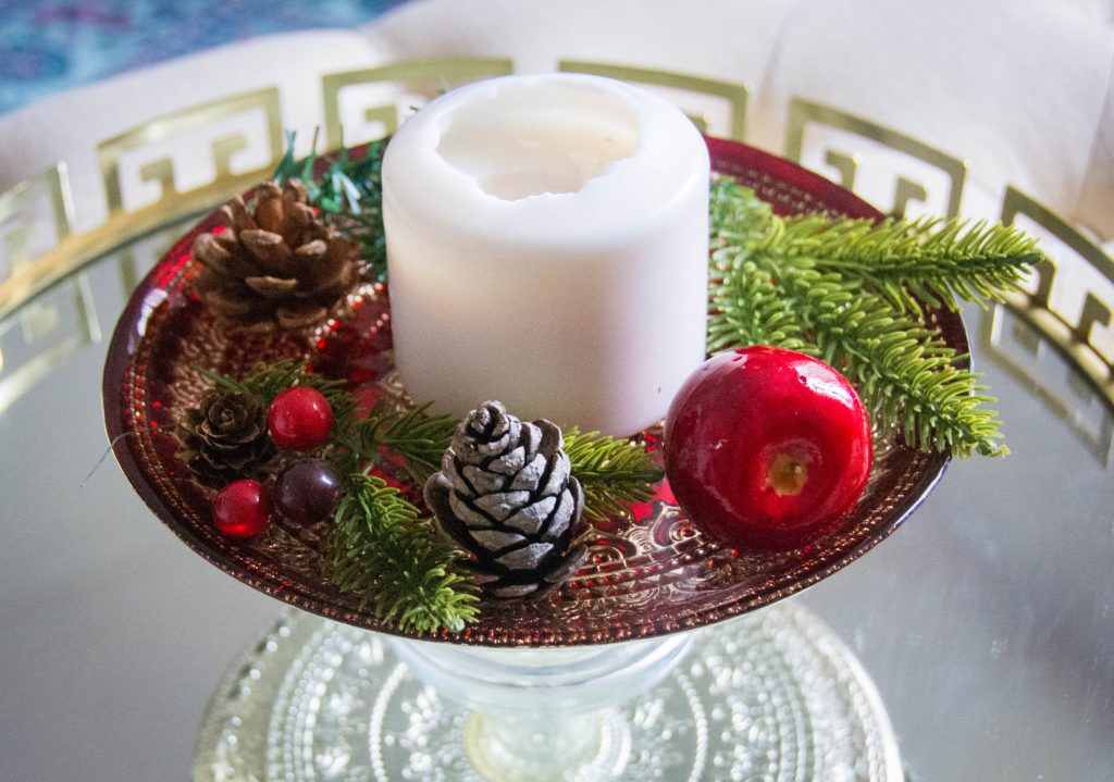 candle cake tray easy Christmas decor Montreal lifestyle fashion beauty blog