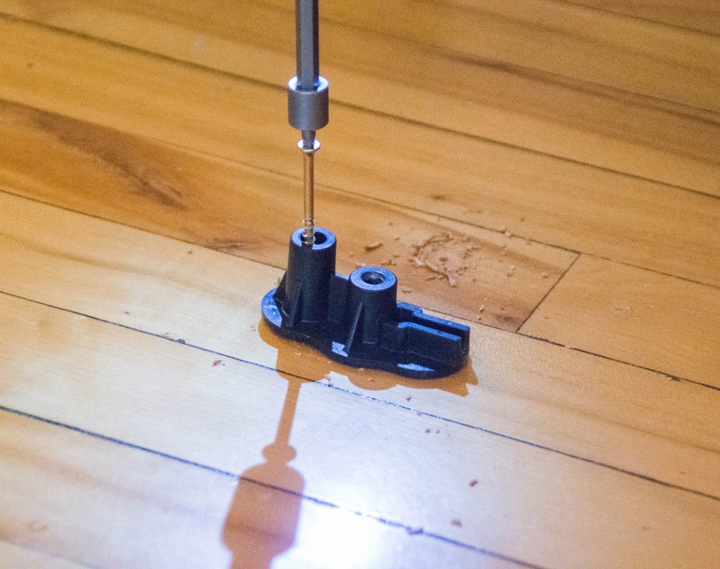 drill screw into floor DIY fix squeaky floor Montreal lifestyle blog