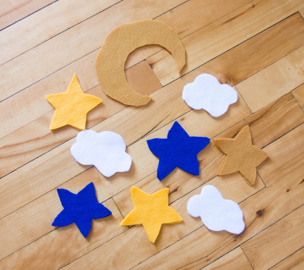 cut out felt 3D night sky moon star clouds Montreal lifestyle blog