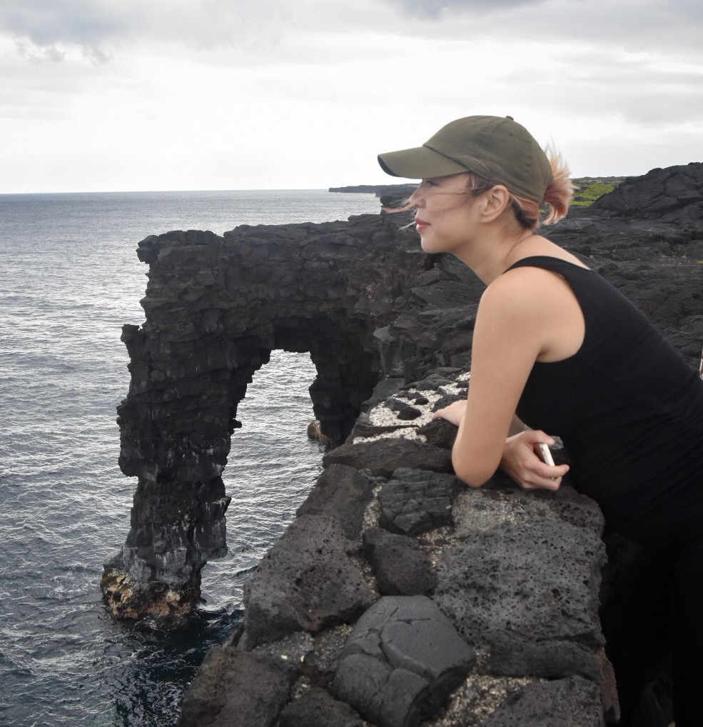 sea arch Volcano National Park The Big Island Hawaii baby bump babymoon Montreal fashion blog