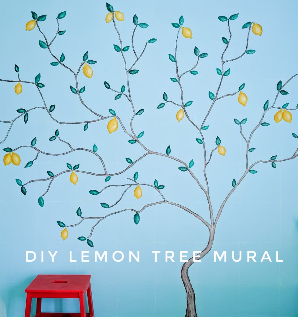 After DIY lemon tree statement mural accent wall Montreal lifestyle fashion beauty blog-01