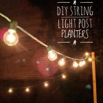 DIY String Light Planter Posts
