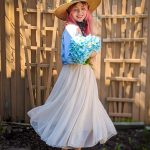 straw hat tulle maxi skirt chambray shirt spring country Montreal fashion beauty lifestyle blog 5