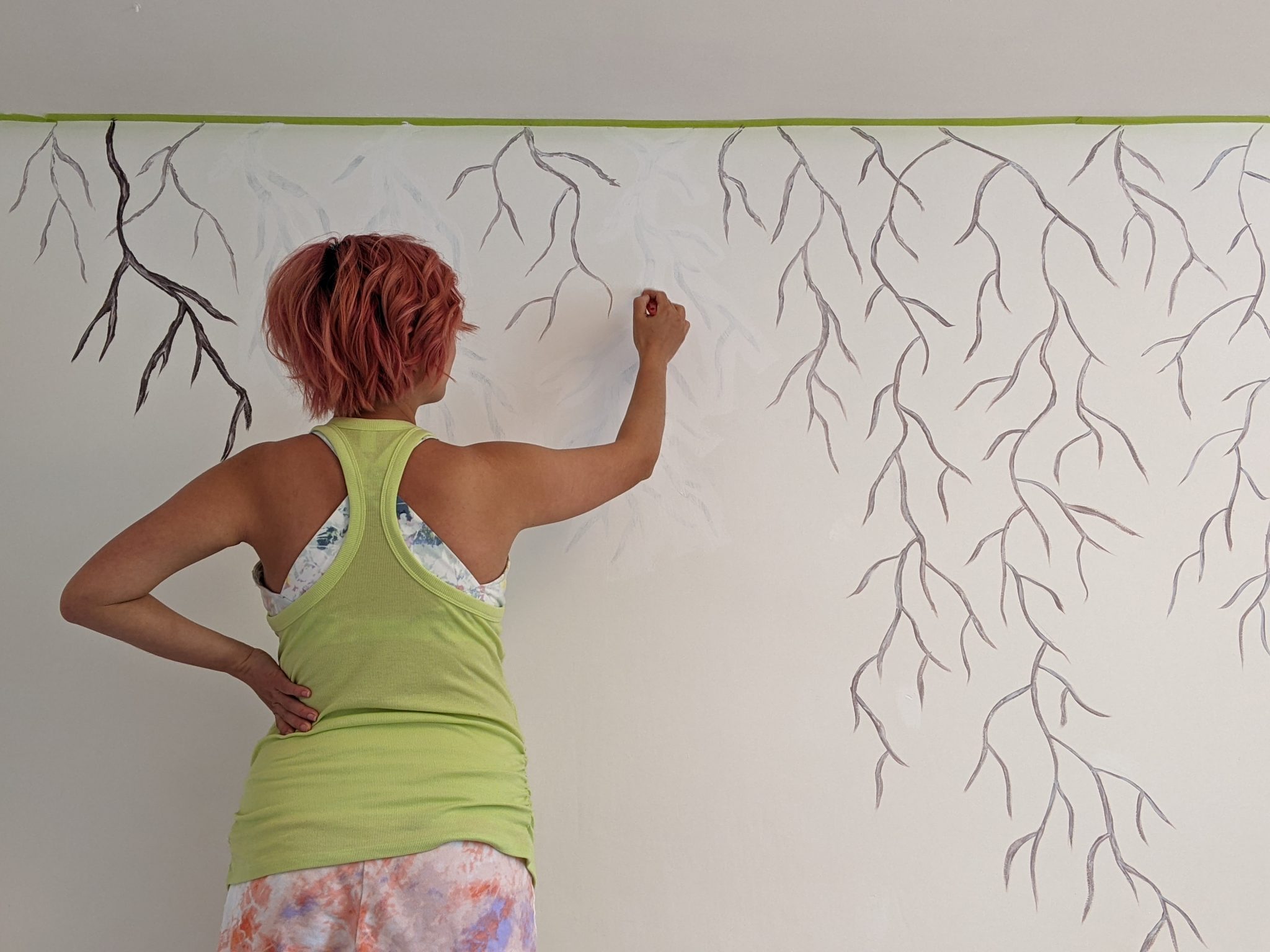 DIY Weeping Willow Mural Eclectic Spark